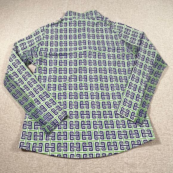 IBKUL Women’s Med Purple Green ¼ Zip Long Sleeve Pullover Golf Pickleball Top - Picture 2 of 9